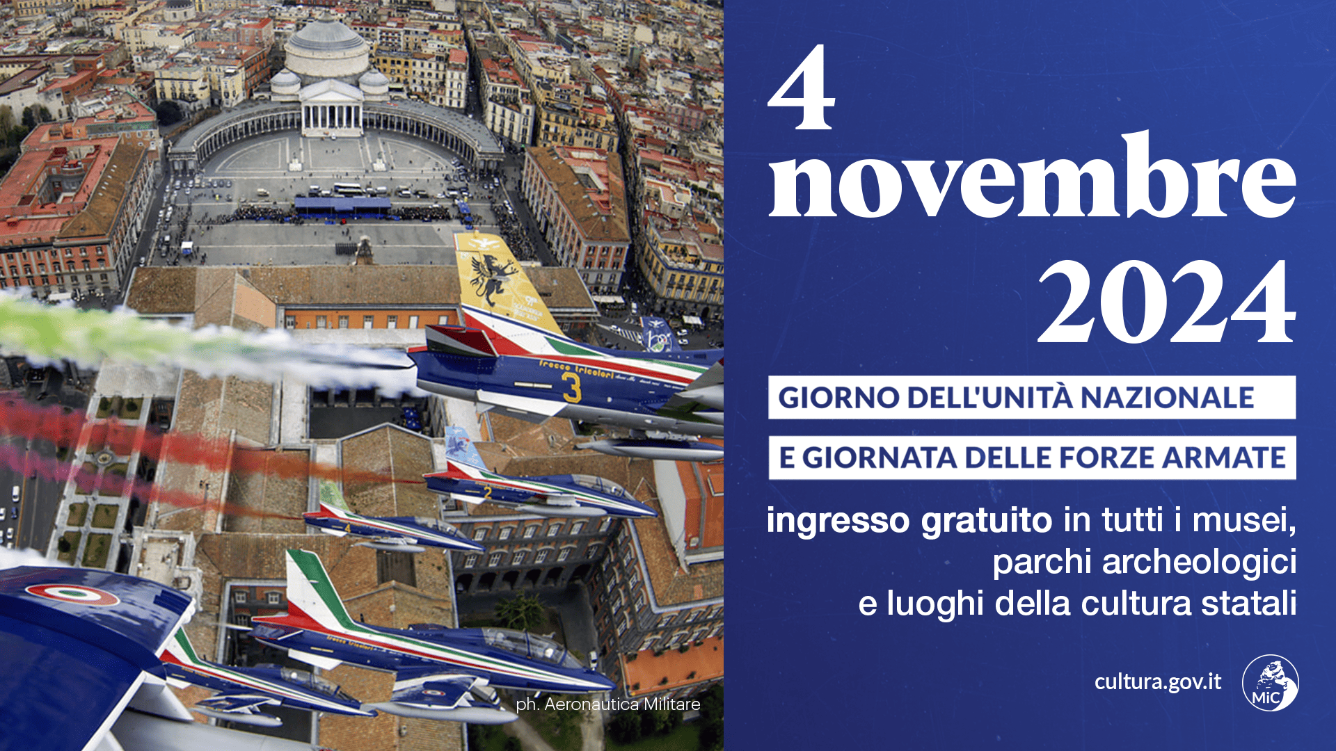 Lunedì 4 novembre ingresso gratuito al Museo Diego Aragona Pignatelli Cortes in occasione del Giorno dell’Unità Nazionale e Giornata delle Forze Armate